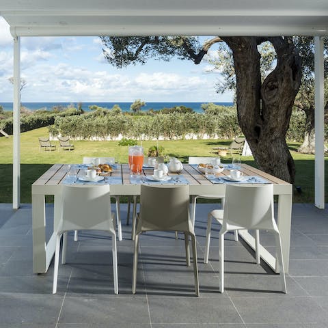 Enjoy Italian-inspired meals at the alfresco dining area