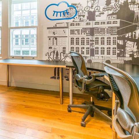 Catch up on work remotely from the funky office