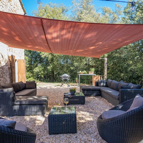 Sit back with a chilled glass of vino in the comfy lounge area