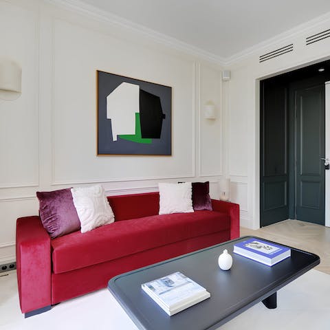 Flick through the coffee table books and unwind with an espresso