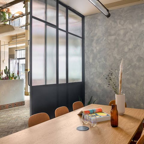 Make productive use of the communal office and meeting space