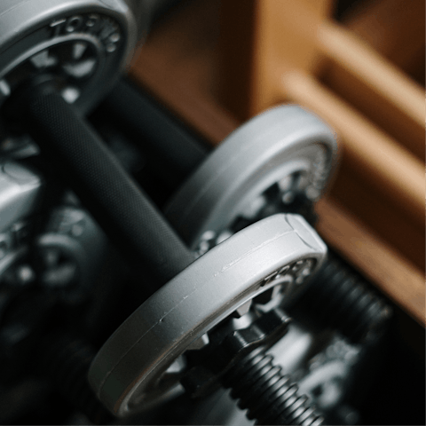 Take a break to workout in the on-site gym