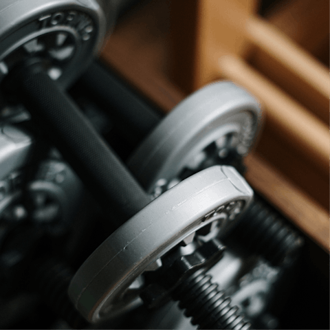 Take a break to workout in the on-site gym