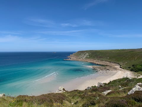 Walk nine minutes to the gorgeous Sennen Beach