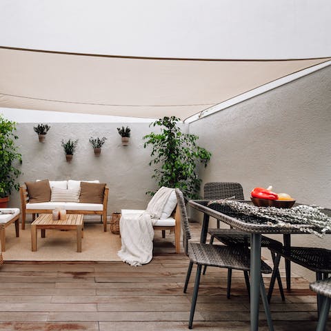 Enjoy alfresco dining or evening aperitifs on the private terrace