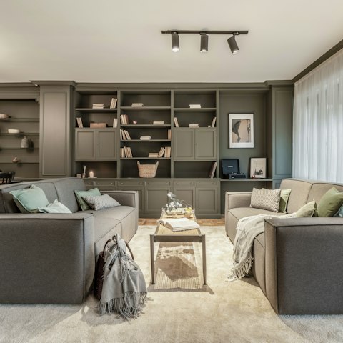 Curl up with morning café con leches in the elegant sitting room