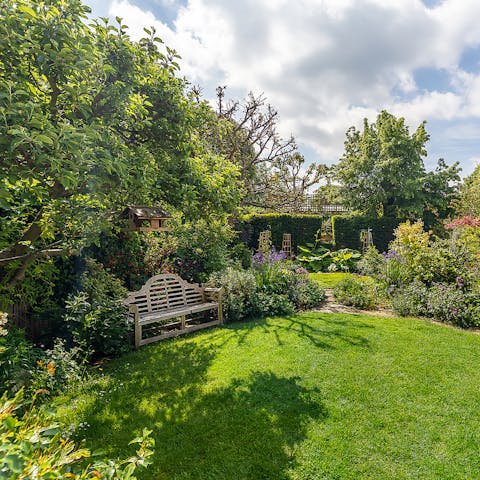 Take a morning coffee outside in the south-facing garden