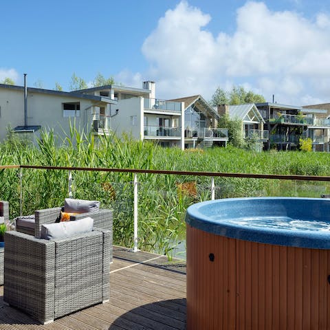 Hop in the hot tub after making enriching memories with your family