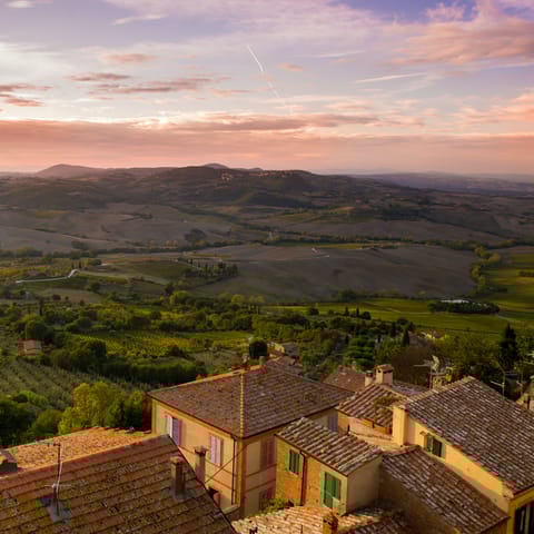 Visit the medieval hilltop town of Montepulciano, less than a ten-minute drive away