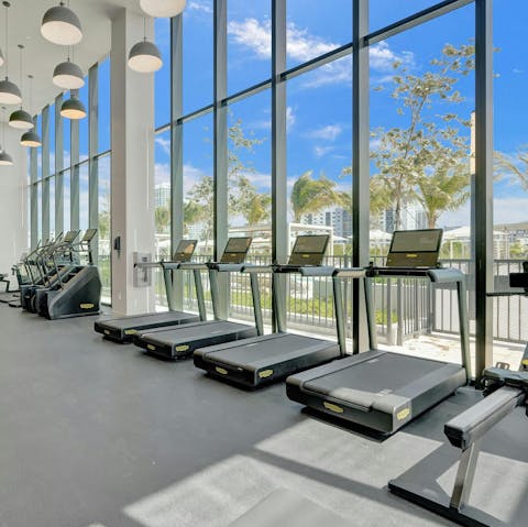 Embrace an uplifting workout in the shared gym