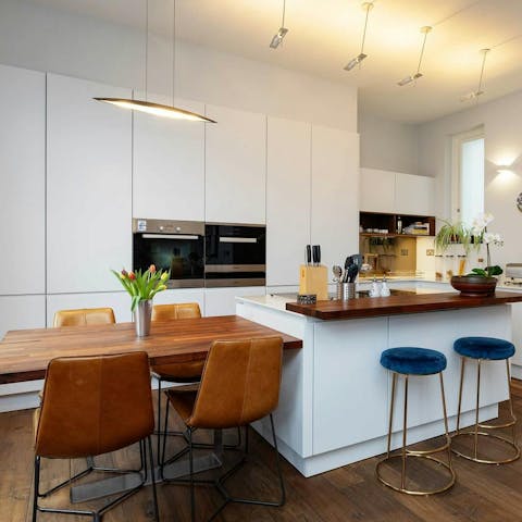Cook up a storm in the well-equipped kitchen