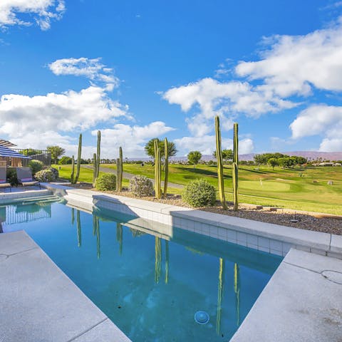 Admire the views while swimming in the pool