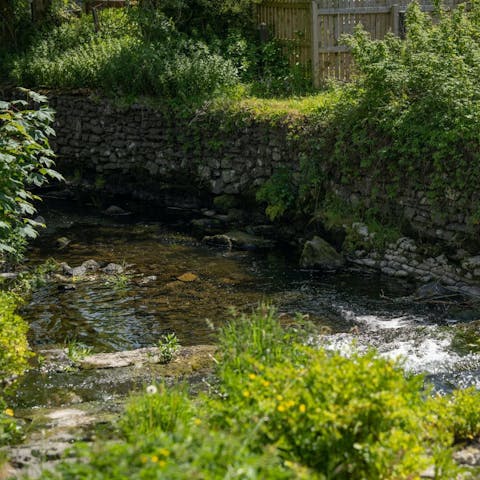 Listen to the babble of the River Gower from the patio