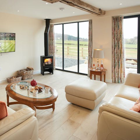 Embrace total relaxation with drinks and games by the fire