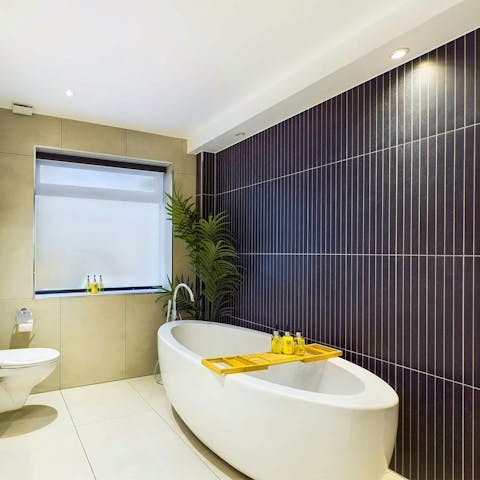 Soak in the freestanding tub after a day exploring London
