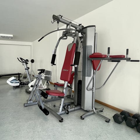 Work up a sweat in the building's shared gym facility