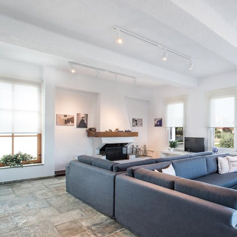 Get toasty and warm next to one of the fireplaces