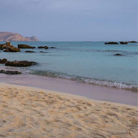 Slip into your sandals and stroll over to the nearest sandy beach in only ten minutes