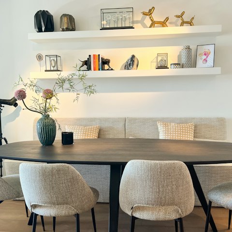 Enjoy croissants for breakfast at the dining table