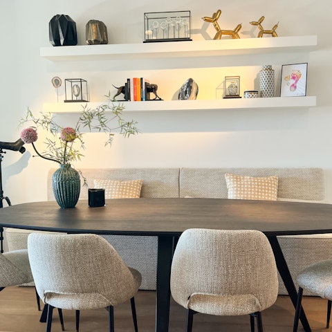 Enjoy croissants for breakfast at the dining table
