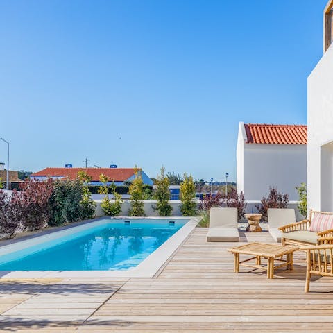 Sunbathe on the private deck and take a dip in the plunge pool to cool off