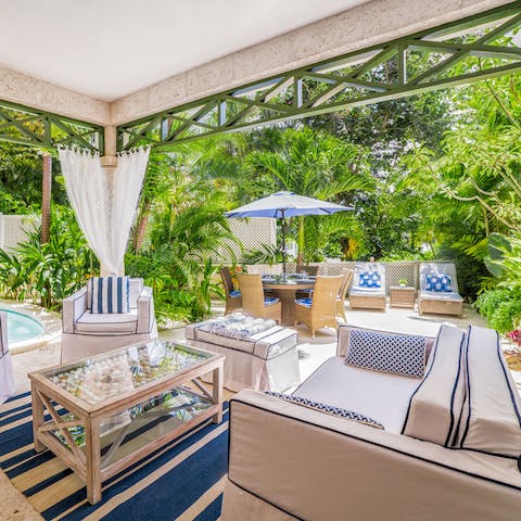 Sit out and soak in the sunshine in your stylish private garden