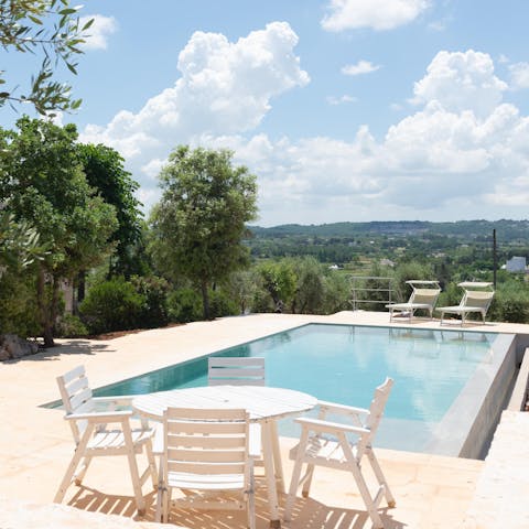 Admire sweeping views from the private pool