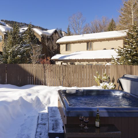 Treat yourself to a soak in the hot tub