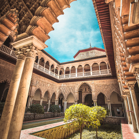 Discover the Moorish palace of Royal Alcázar – a five-minute stroll away