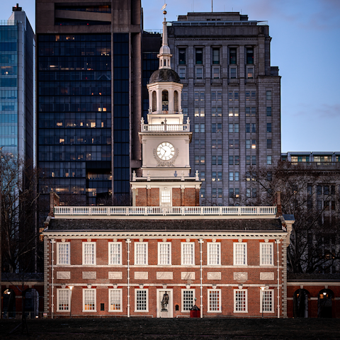 Visit historic Independence Hall, an eight-minute drive away