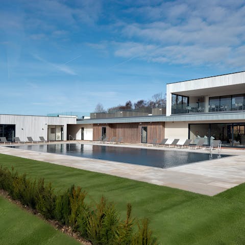 Enjoy a refreshing dip in the communal pool