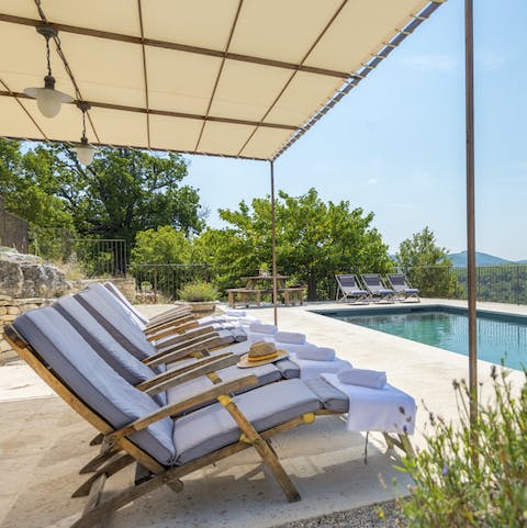 Chill in the shadowed pool lounge