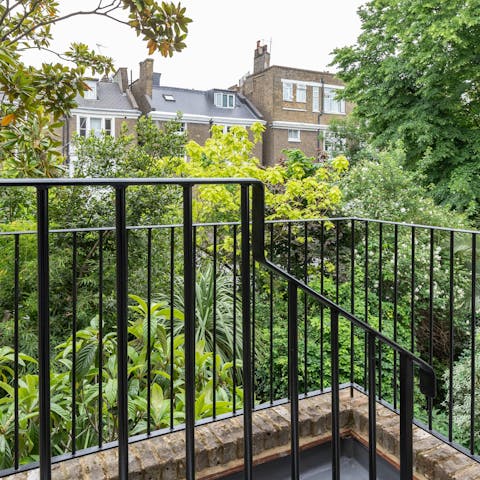 Enjoy your morning coffee on the private leafy terrace