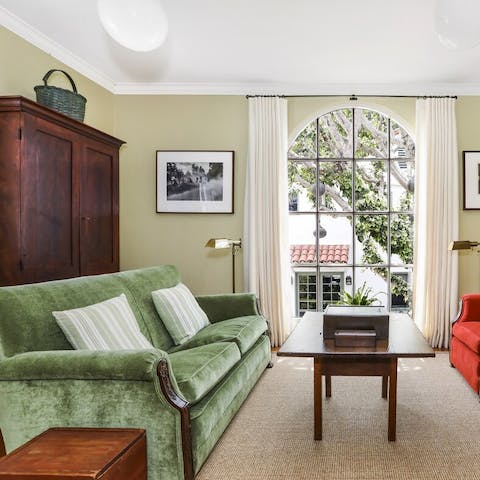 Relax and unwind in the bright living room