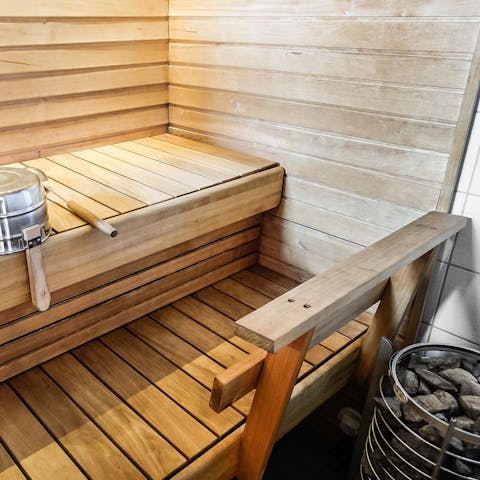 Sweat it out in the home's private sauna