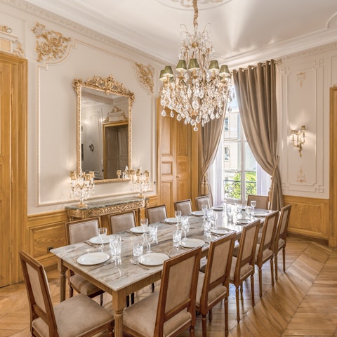 Enjoy meals together in the grand dining room