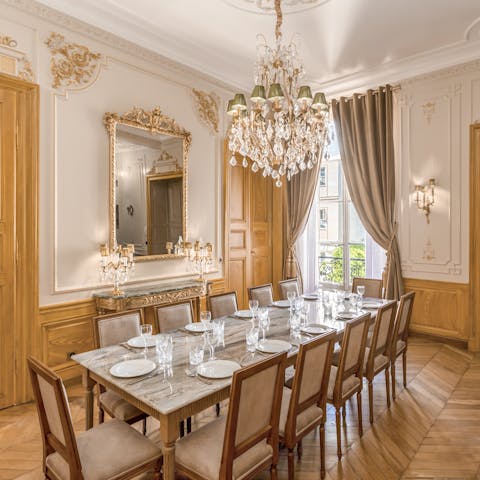 Enjoy meals together in the grand dining room