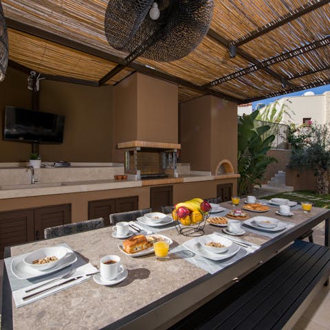 Prepare alfresco feasts in the outdoor kitchen