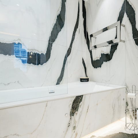 Unwind in the bath after a busy day of sightseeing