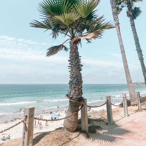 Spend your days soaking up some sun on Mission Beach, just a one-minute walk away