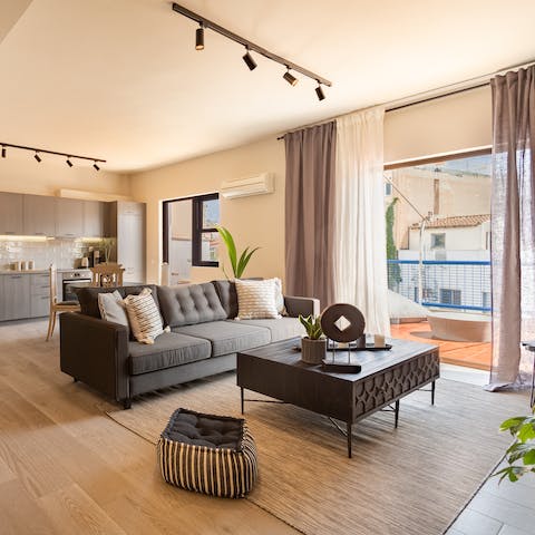 Feel bathed in natural light no matter where you are in the apartment