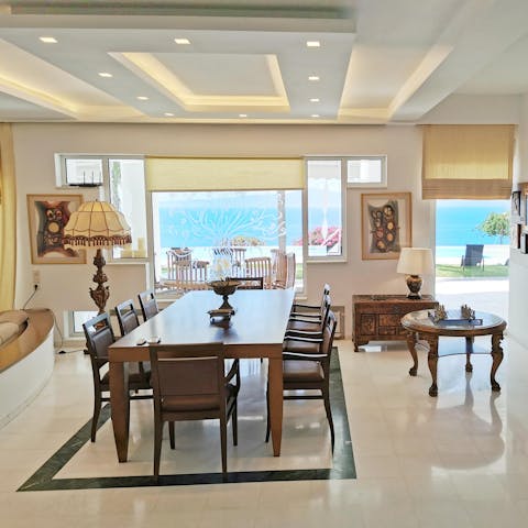Look forward to mealtimes in the elegant, open-plan living space