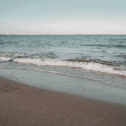 Spend an afternoon relaxing on Kalamatas Beach, five minutes away