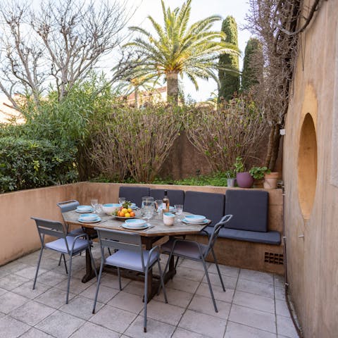 Wine and dine alfresco on the private terrace