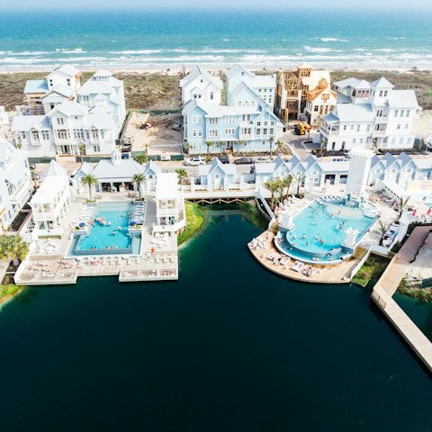 Take a dip in one of the communal swimming pools