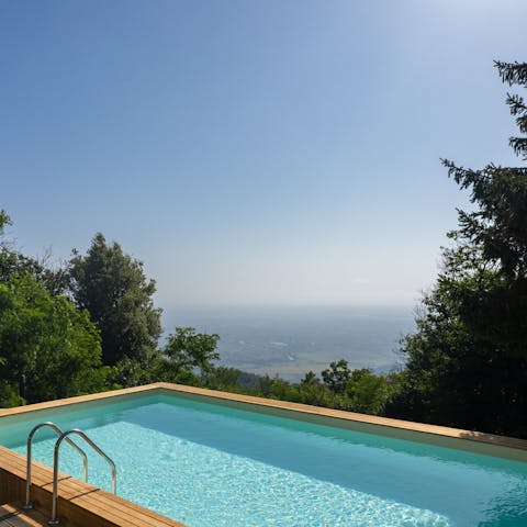 Take in the stunning views over towards Pisa and the sea