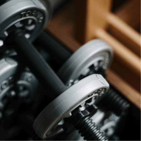 Begin the day by breaking a sweat in the small workout studio
