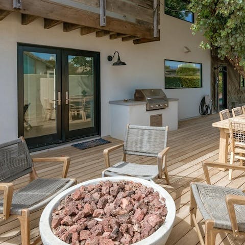 Cosy up by the firepit