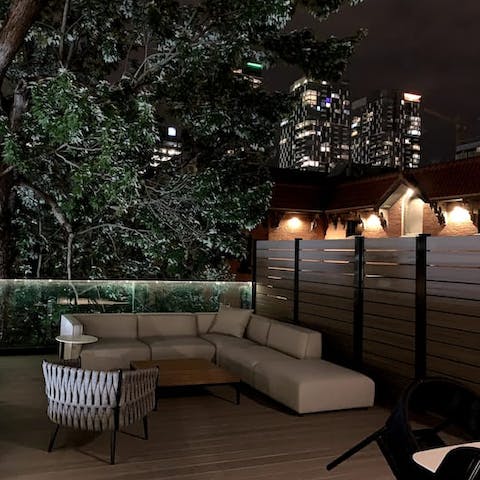 Enjoy a glass of wine on the private rooftop terrace