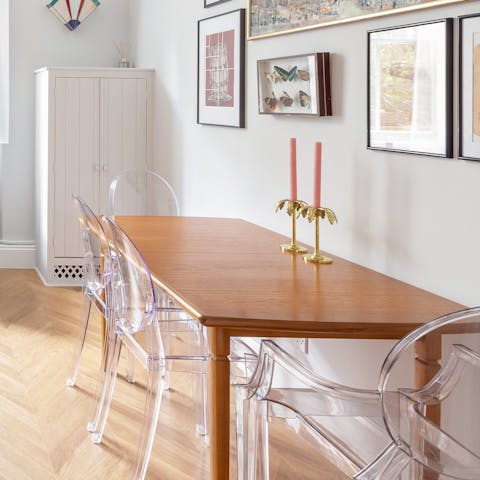 Enjoy home-cooked food at the dining table